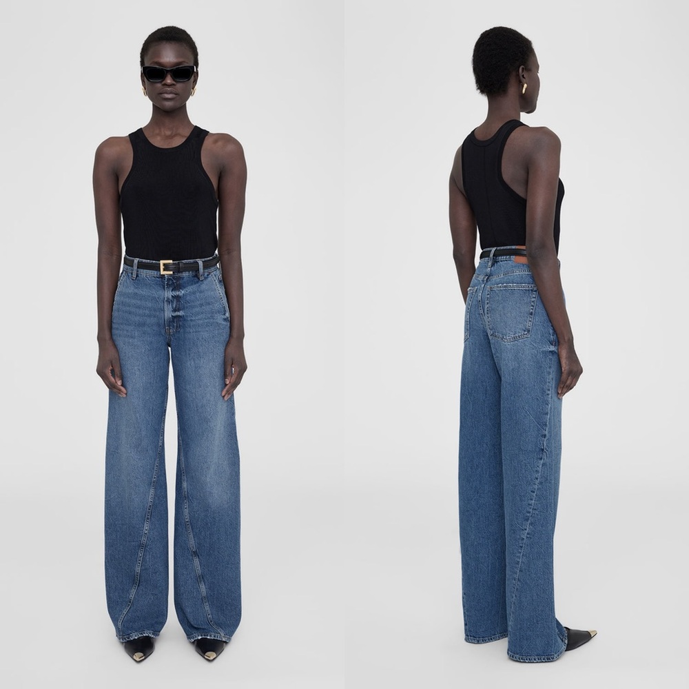 Anine Bing BRILEY JEAN Arctic Blue Relax Fit Size 28